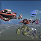 A bunch of vehicles float in the sky in Halo Infinite leaked Forge mode.